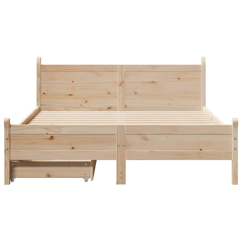 vidaXL tömör fenyőfa ágy matrac nélkül 140 x 200 cm