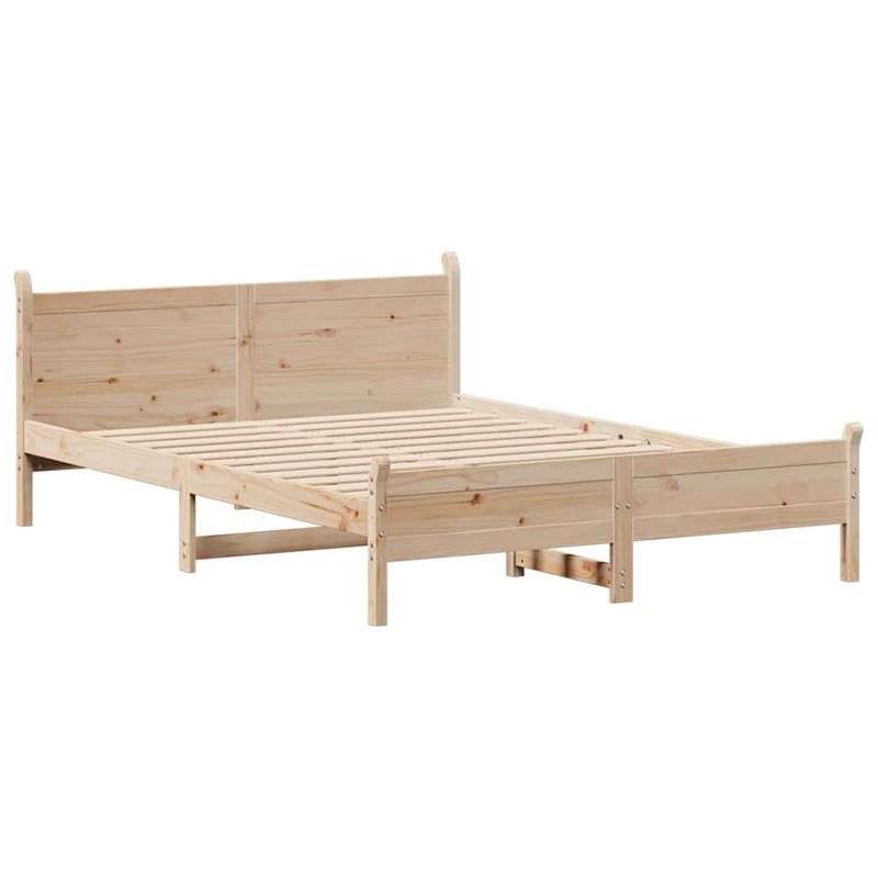 vidaXL tömör fenyőfa ágy matrac nélkül 140 x 200 cm