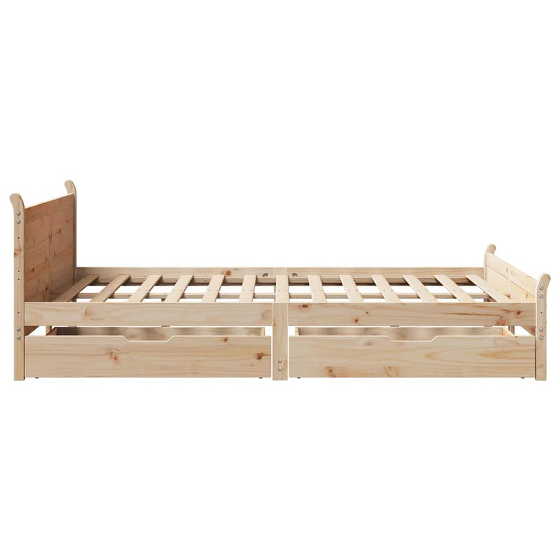 vidaXL tömör fenyőfa ágykeret ágy matrac nélkül 120 x 200 cm
