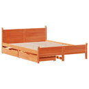vidaXL viaszbarna tömör fenyőfa ágy matrac nélkül 120 x 190 cm