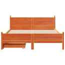 vidaXL viaszbarna tömör fenyőfa ágy matrac nélkül 120 x 190 cm