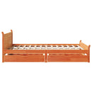 vidaXL viaszbarna tömör fenyőfa ágy matrac nélkül 120 x 190 cm