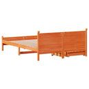 vidaXL viaszbarna tömör fenyőfa ágy matrac nélkül 120 x 190 cm