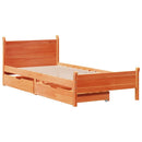 vidaXL viaszbarna tömör fenyőfa ágy matrac nélkül 75 x 190 cm