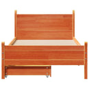 vidaXL viaszbarna tömör fenyőfa ágy matrac nélkül 75 x 190 cm