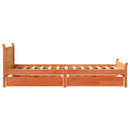 vidaXL viaszbarna tömör fenyőfa ágy matrac nélkül 75 x 190 cm