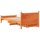vidaXL viaszbarna tömör fenyőfa ágy matrac nélkül 75 x 190 cm