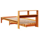 vidaXL barna tömör fenyőfa könyvespolcos ágy matrac nélkül 75 x 190 cm