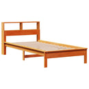 vidaXL barna tömör fenyőfa könyvespolcos ágy matrac nélkül 75 x 190 cm