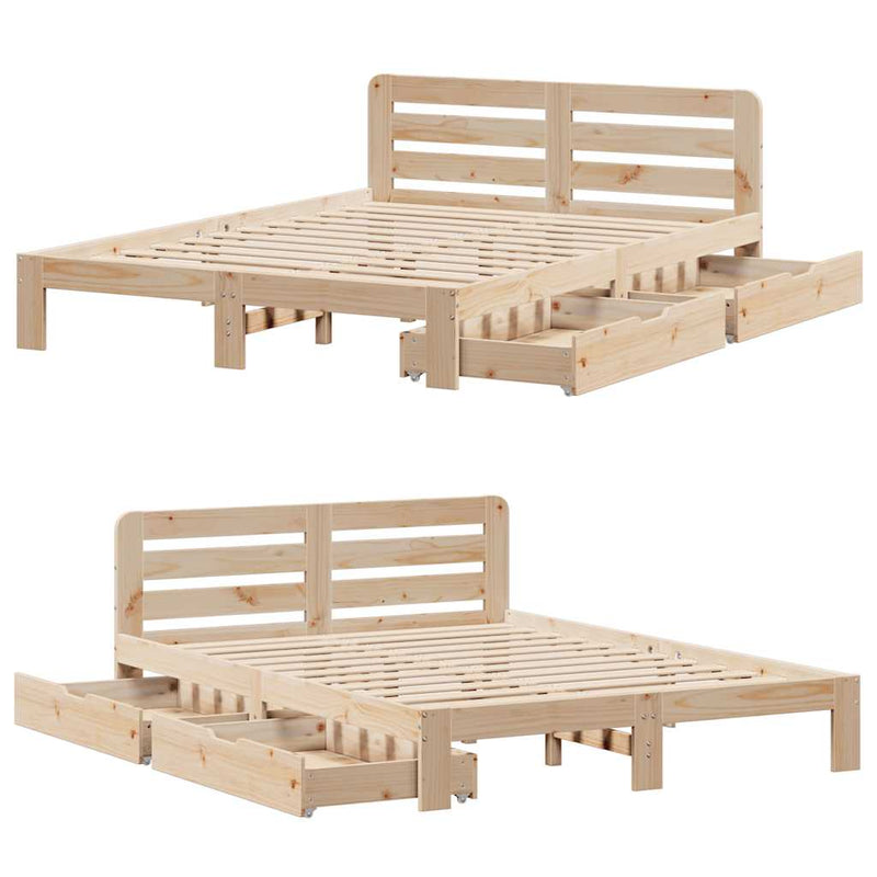 vidaXL tömör fenyőfa ágy matrac nélkül 160 x 200 cm