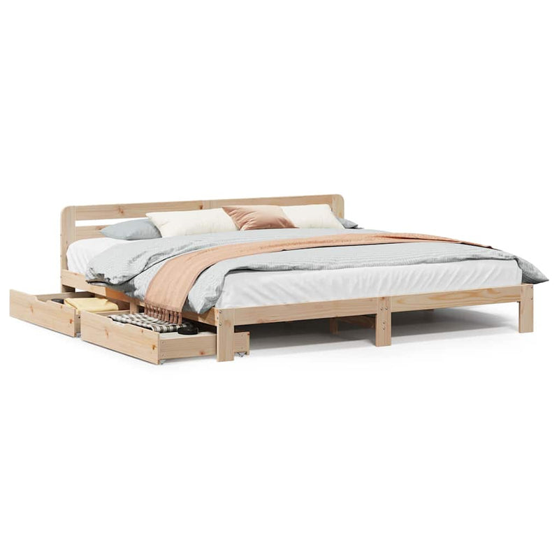 vidaXL tömör fenyőfa ágy matrac nélkül 200 x 200 cm