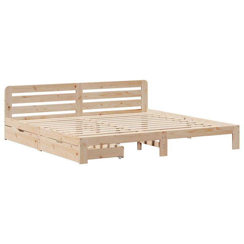 vidaXL tömör fenyőfa ágy matrac nélkül 200 x 200 cm