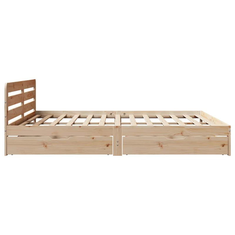 vidaXL tömör fenyőfa ágy matrac nélkül 200 x 200 cm