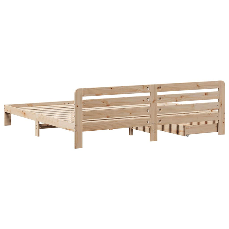 vidaXL tömör fenyőfa ágy matrac nélkül 200 x 200 cm