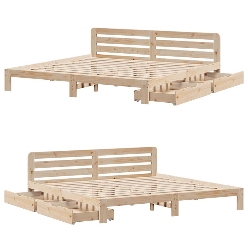 vidaXL tömör fenyőfa ágy matrac nélkül 200 x 200 cm