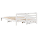vidaXL fehér tömör fenyőfa ágy matrac nélkül 140x190 cm