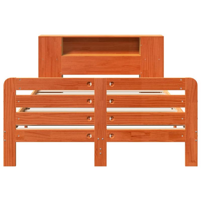 vidaXL viaszbarna tömör fenyőfa ágy matrac nélkül 150 x 200 cm