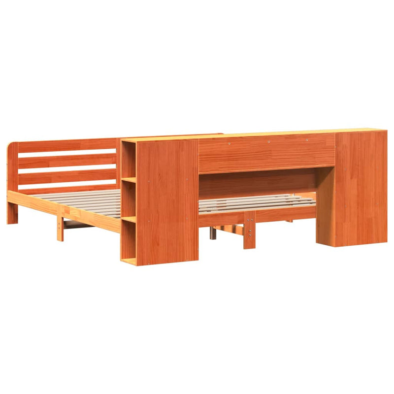 vidaXL viaszbarna tömör fenyőfa ágy matrac nélkül 180 x 200 cm