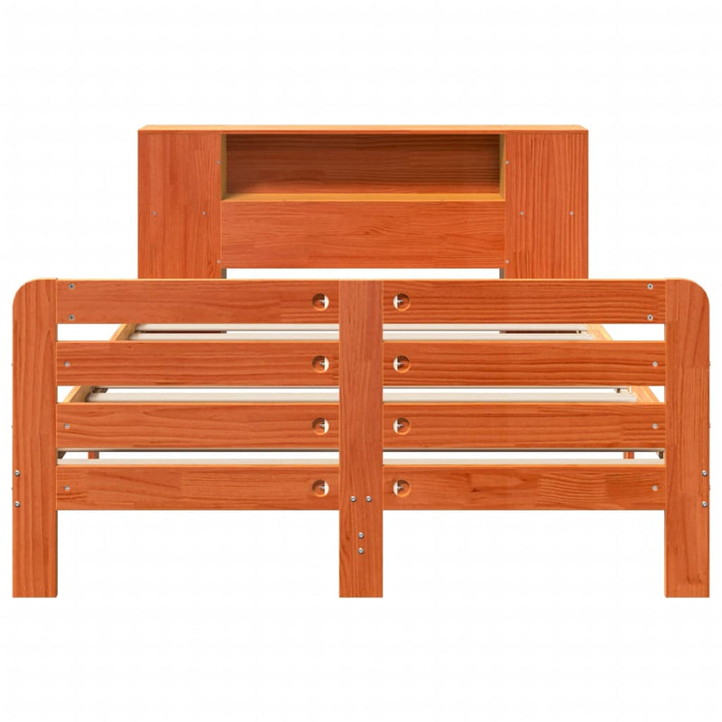 vidaXL viaszbarna tömör fenyőfa ágy matrac nélkül 120 x 190 cm