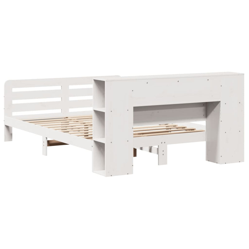 vidaXL fehér tömör fenyőfa ágy matrac nélkül 135 x 190 cm