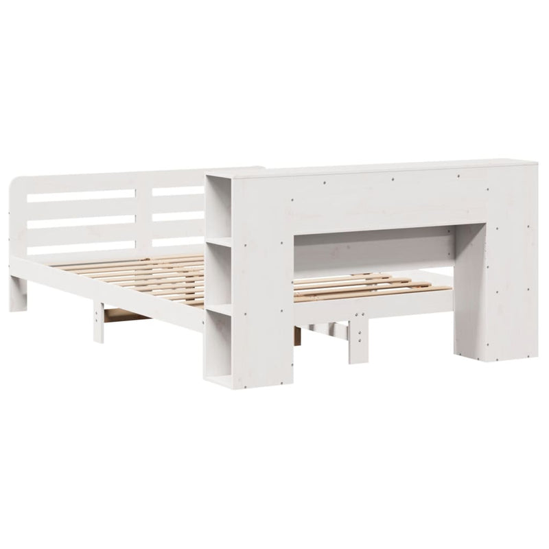 vidaXL fehér tömör fenyőfa ágy matrac nélkül 140x190 cm