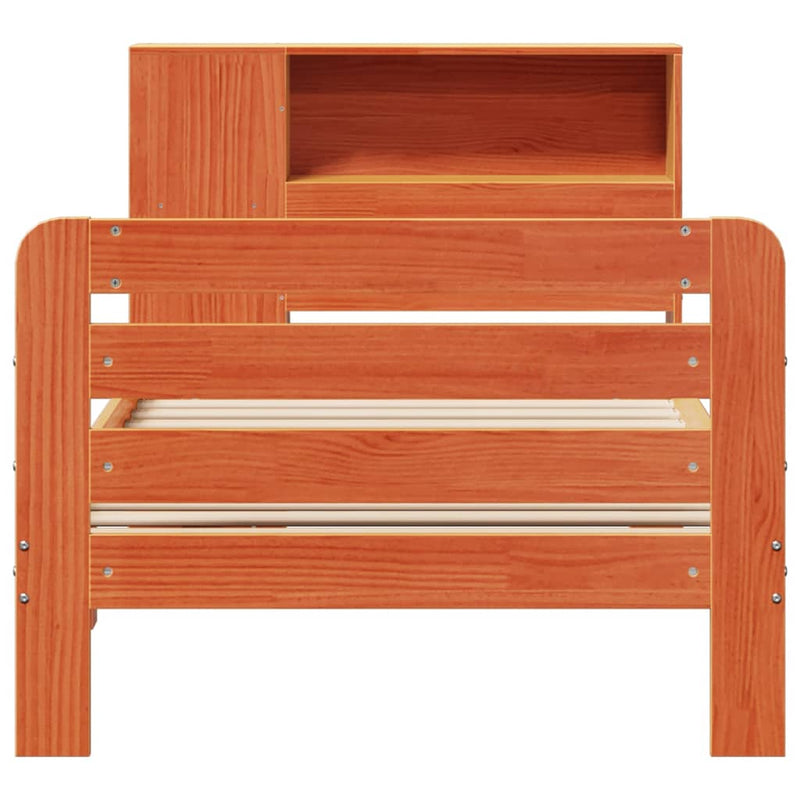 vidaXL viaszbarna tömör fenyőfa ágy matrac nélkül 75 x 190 cm