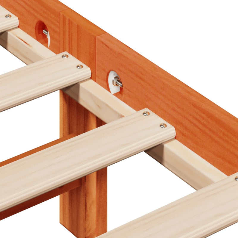 vidaXL viaszbarna tömör fenyőfa ágy matrac nélkül 75 x 190 cm