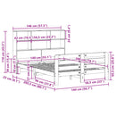 vidaXL viaszbarna tömör fenyőfa ágy matrac nélkül 140 x 200 cm