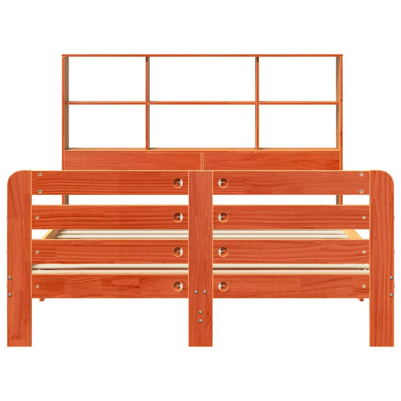 vidaXL viaszbarna tömör fenyőfa ágy matrac nélkül 150 x 200 cm