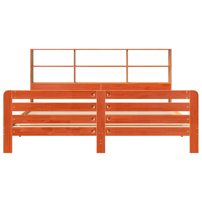 vidaXL viaszbarna tömör fenyőfa ágy matrac nélkül 180 x 200 cm