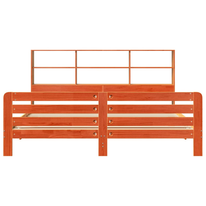 vidaXL viaszbarna tömör fenyőfa ágy matrac nélkül 200 x 200 cm