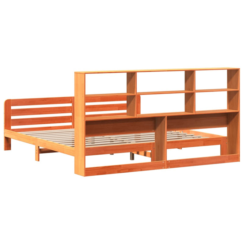 vidaXL viaszbarna tömör fenyőfa ágy matrac nélkül 200 x 200 cm