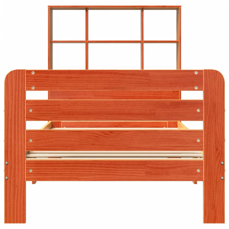 vidaXL viaszbarna tömör fenyőfa ágy matrac nélkül 75 x 190 cm