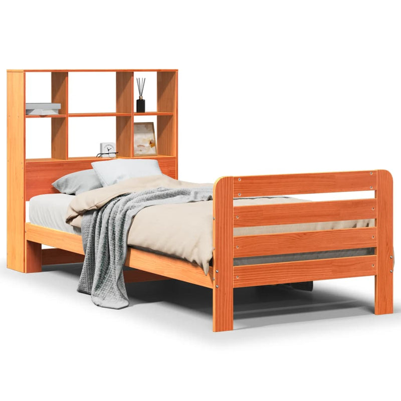 vidaXL viaszbarna tömör fenyőfa ágy matrac nélkül 90 x 190 cm