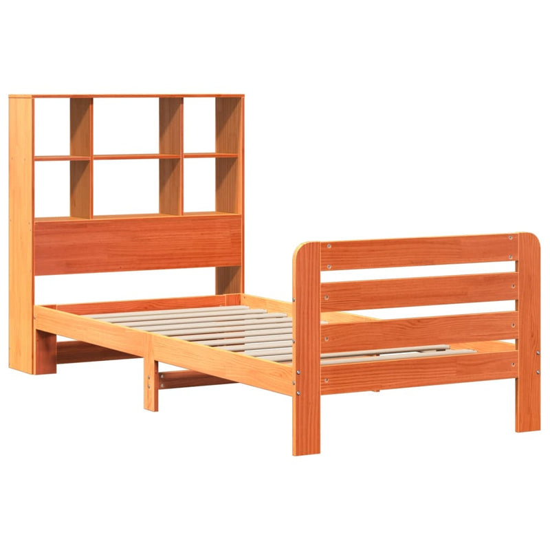 vidaXL viaszbarna tömör fenyőfa ágy matrac nélkül 90 x 190 cm