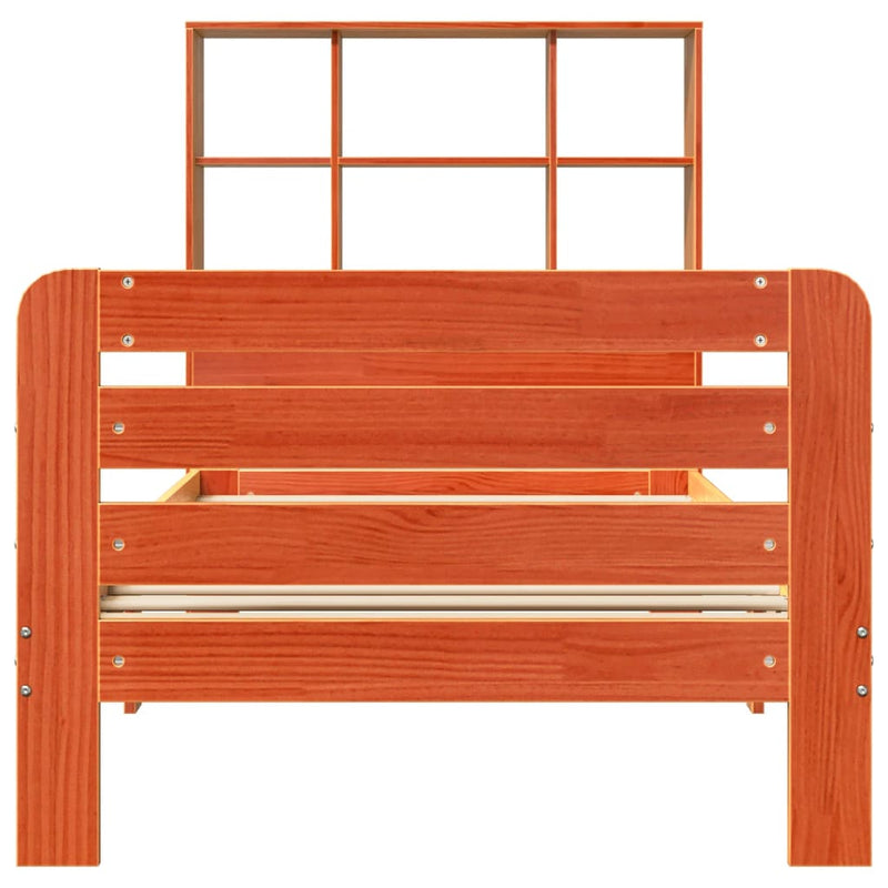 vidaXL viaszbarna tömör fenyőfa ágy matrac nélkül 90 x 190 cm