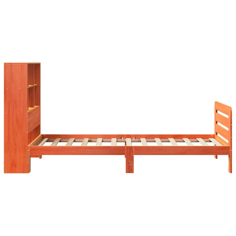 vidaXL viaszbarna tömör fenyőfa ágy matrac nélkül 90 x 190 cm