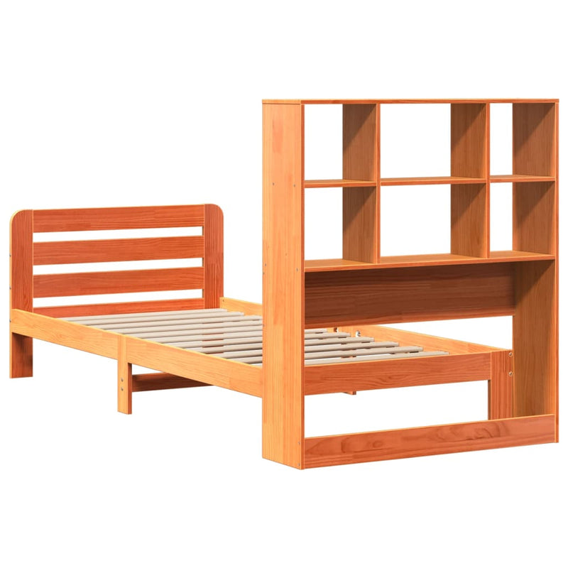 vidaXL viaszbarna tömör fenyőfa ágy matrac nélkül 90 x 190 cm