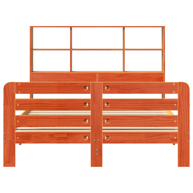 vidaXL viaszbarna tömör fenyőfa ágy matrac nélkül 120 x 190 cm