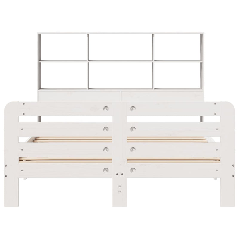 vidaXL fehér tömör fenyőfa ágy matrac nélkül 140x190 cm