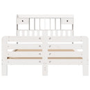 vidaXL fehér tömör fenyőfa könyvespolcos ágy matrac nélkül 140x200 cm