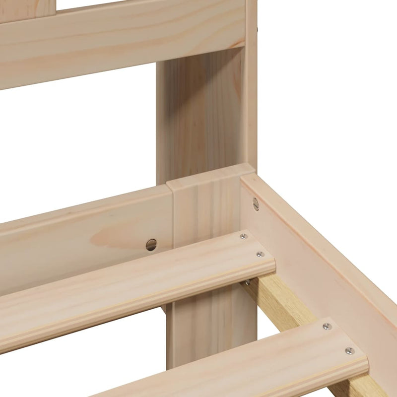 vidaXL tömör fenyőfa könyvespolcos ágy matrac nélkül 150 x 200 cm