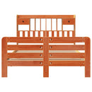 vidaXL barna tömör fenyőfa könyvespolcos ágy matrac nélkül 160 x 200cm