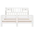 vidaXL fehér tömör fenyőfa könyvespolcos ágy matrac nélkül 180x200 cm