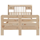 vidaXL tömör fenyőfa könyvespolcos ágy matrac nélkül 135 x 190 cm