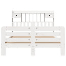 vidaXL fehér tömör fenyőfa könyvespolcos ágy matrac nélkül 140x190 cm