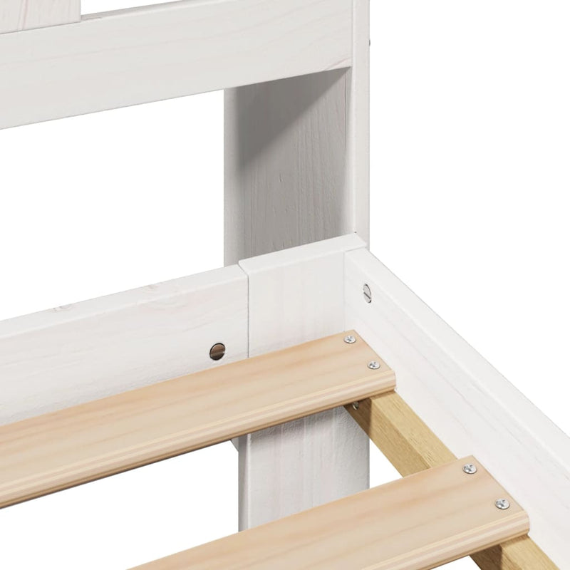 vidaXL fehér tömör fenyőfa könyvespolcos ágy matrac nélkül 140x190 cm