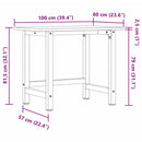 vidaXL tömör bükkfa négyszög alakú munkapad 100 x 60 x 81,5 cm