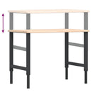 vidaXL tömör tölgyfa négyszög alakú munkapad 100 x 60 x (71,5-98) cm