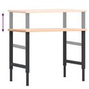vidaXL tömör bükkfa négyszög alakú munkapad 100 x 60 x (71,5-98) cm